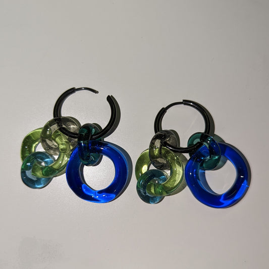 Round Borosilicate Glass Earrings